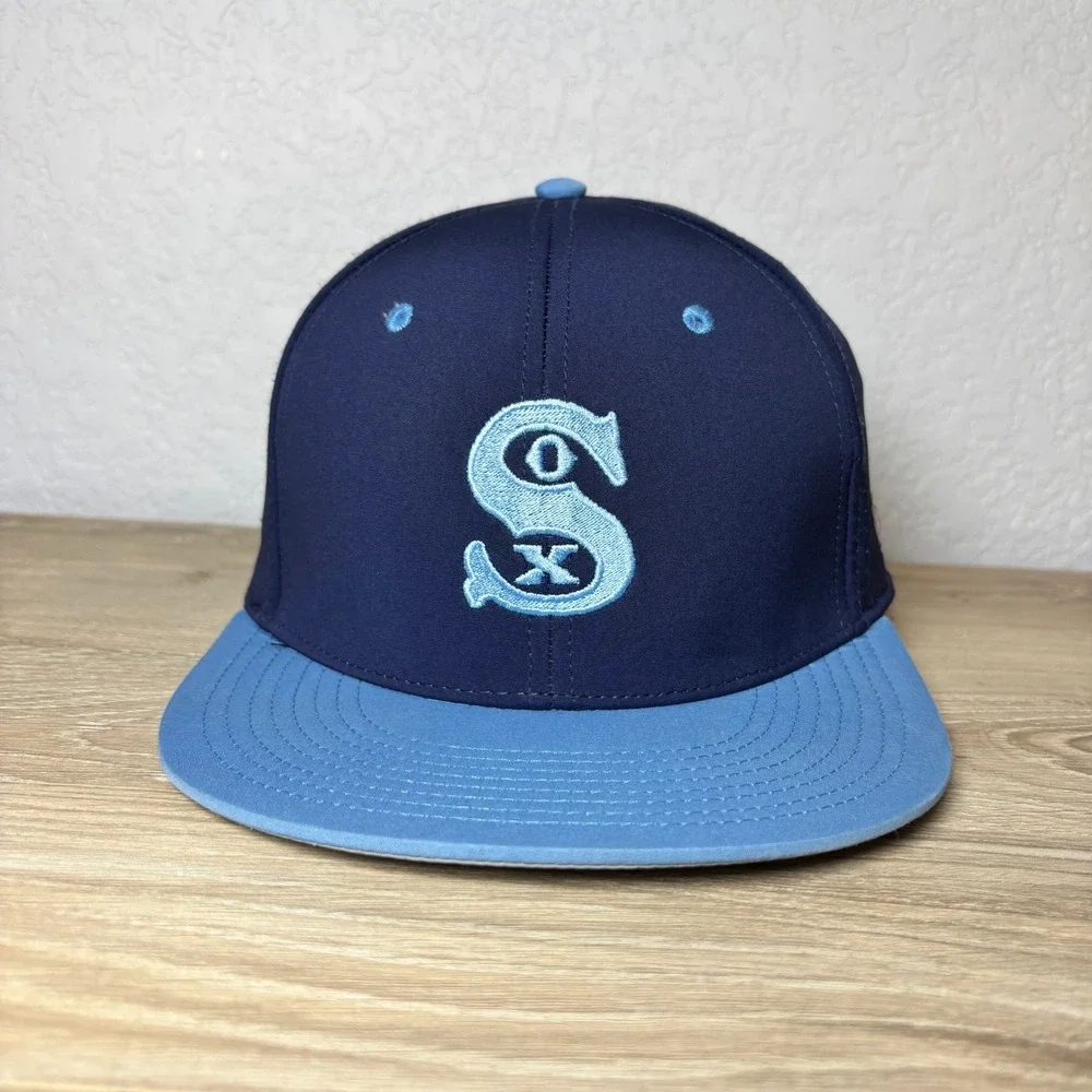 The Game Chicago White Sox Hat Navy Light Blue Fitted Flat Brim Size Medium MLB - Picture 2 of 8